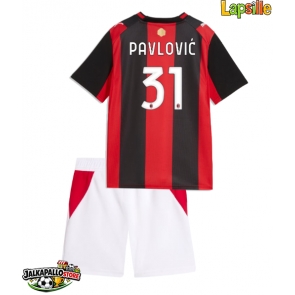 AC Milan Strahinja Pavlovic #31 Kotipaita Lapsille 2026-27 Lyhythihainen (+ shortsit)